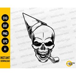 Party Hat Skull SVG | Skull With Party Horn SVG | Skeleton T-Shirt Decals Graphics | Cricut Cut Files Clip Art Vector Di