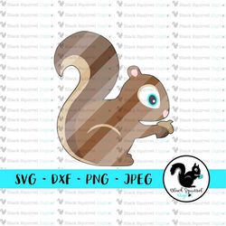 Squirrel Acorn, Woodland Creatures, Nursery decor, Forrest critters SVG, Clipart, Print and Cut File, Stencil, Silhouett