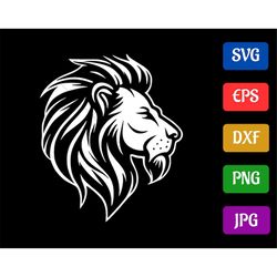 Lion Head Side | svg - eps - dxf - png - jpg | High-Quality Vector | Cricut Explore | Silhouette Cameo