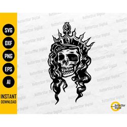 skull queen svg | skeleton woman svg | gothic girl decal shirt vinyl graphics | cutting file printable clipart vector di