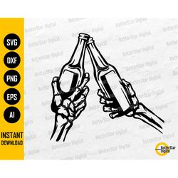 Skeleton Cheers SVG | Toast SVG | Salud SVG | Beer T-Shirt Decal Sticker Graphics | Cricut Printable Clip Art Vector Dig