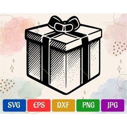 Gift Box SVG | High-Quality Vector Cut file for Cricut | svg - eps - dxf - png - jpg | Silhouette Cameo | Cricut Explore