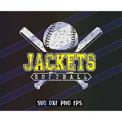 Jackets Softball cutfile download svg dxf png eps instant download vector school spirit logo