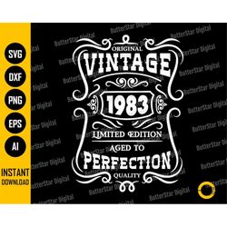 40th Birthday T-Shirt SVG | Vintage 1983 SVG | 40 Years Old Shirt Gift Stencil Vinyl Iron On Mug | Cut Files Clip Art Di