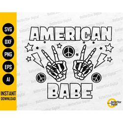 American Babe SVG | Funny USA T-Shirt Decals Stickers | Cricut Cut File Silhouette Printables Clipart Vector Digital Dow