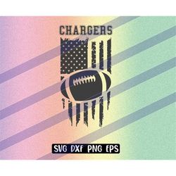 Chargers Football US flag svg dxf png eps cricut cutfile school football cheer team Spirit logo