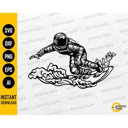 astronaut surfing svg | cosmic decal t-shirt vinyl graphics | cricut cutting file silhouette printable clipart vector di