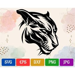 Panther SVG | Black and White Vector Cut file for Cricut | svg - eps - dxf - png - jpg | Cricut Explore | Silhouette Cam