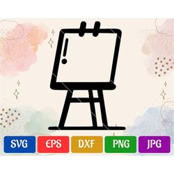 Easel | svg - eps - dxf - png - jpg | Silhouette Cameo | Cricut Explore | Black and White Vector Cut file for Cricut