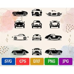 Cars SVG | Black and White Vector Cut file for Cricut | svg - eps - dxf - png - jpg | Cricut Explore | Silhouette Cameo