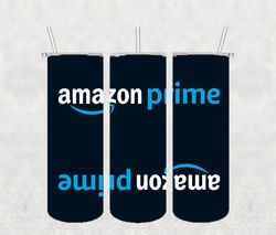 Amazon Prime Tumbler Png, Sublimation Tumbler Png, Tumbler Wrap Png, 20oz skinny Tumbler Png Digital Download