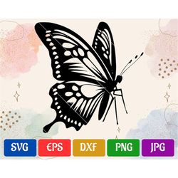 Butterfly | svg - eps - dxf - png - jpg | Black and White Vector | Silhouette Cameo | Cricut Explore