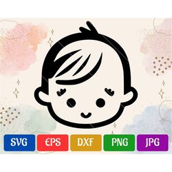 Baby | svg - eps - dxf - png - jpg | Silhouette Cameo | Cricut Explore | Black and White Vector Cut file for Cricut