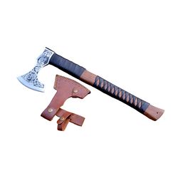 Handmade Viking Axe, Viking Bearded Axe for Outdoor Camping, Carbon Steel Hatchet, Rosewood Handle with. Christmas Gift