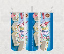 Birthday Cakes Tumbler Png, Sublimation Tumbler Png, Birthday Tumbler Wrap, 20oz skinny Tumbler Png Digital Download