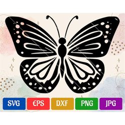 Butterfly SVG | Black and White Vector Cut file for Cricut | svg - eps - dxf - png - jpg | Cricut Explore | Silhouette C