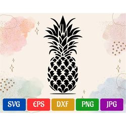 Pineapple SVG | Black and White Vector Cut file for Cricut | svg - eps - dxf - png - jpg | Cricut Explore | Silhouette C