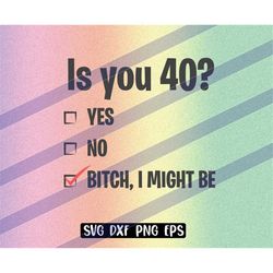 Is you 40 Bitch I might be svg dxf png eps  vector cricut cutfile instant download