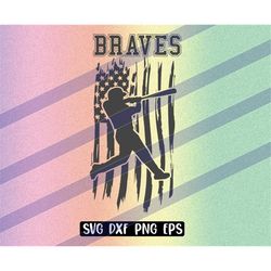 Braves Baseball US flag cutfile download svg dxf png eps instant download vector school spirit