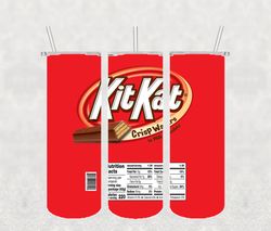 KitKat Tumbler Png, Sublimation Tumbler Png, KitKat Tumbler Wrap, 20oz skinny Tumbler Png Digital Download
