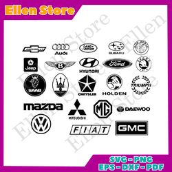 Car Logotypes Bundle Svg, Brand Svg, Jeep Svg, Mazda Svg, Holden Svg, Hyundai Svg, Subaru Svg, Audi Svg, Triumph Svg, Ch