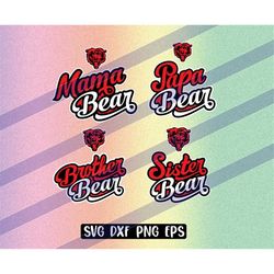 bear family svg dxf png eps instant download, mama bear, papa bear, brother sister