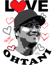Love Shohei Ohtani Valentine Los Angeles Baseball MLBPA png, sublimation
