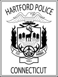 Badge Hartford Police Conncecticut vector file Black white vector outline or line art file