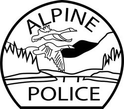 Alpine Police Department Patch  vector file Black white vector outline or line art file