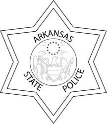 Arkansas sate Police Badge vector file Black white vector outline or line art file