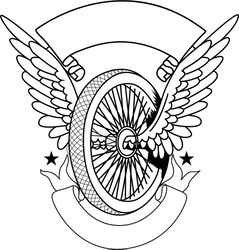 Motor Officer  badge vector file Black white vector outline or line art file