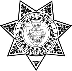 San Bernardino County Deputy Sheriff Badge vector file Black white vector outline or line art file