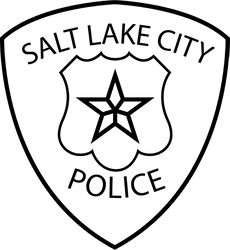 USA UTAH Salt Lake City police patch vector file Black white vector outline or line art file