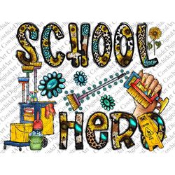 School custodian Png, Western PNG, Sunflower Png, school png, Back to school png, Sublimation Design, Digital Download,