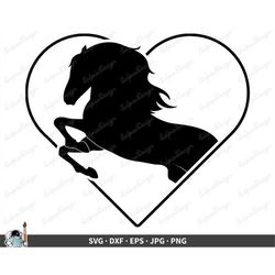 Horse Heart Horseback Riding SVG  Clip Art Cut File Silhouette dxf eps png jpg  Instant Digital Download
