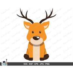 Cute Baby Deer SVG  Clip Art Cut File Silhouette dxf eps png jpg  Instant Digital Download
