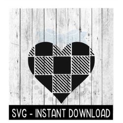 Buffalo Plaid Pattern Heart SVG, Wine Tumbler Quotes SVG Files, Instant Download, Cricut Cut Files, Silhouette Cut Files