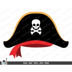Pirate Hat SVG  Clip Art Cut File Silhouette dxf eps png jpg  Instant Digital Download