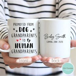 promoted from dog grandparents to human grandparent 2 - grandparents gift, grandpa reveal, grandma reveal, grandparent m