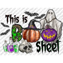 This is Boo Sheet Png, Happy Halloween Png, Halloween, Pumpkin, Spooky Png, Ghost, Western, Digital Download, Sublimatio