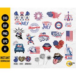 4th Of July BUNDLE SVG | America Svg | USA Svg | Patriotic T-Shirt Decor Sign | Cricut Cutting File Printable Clipart Di