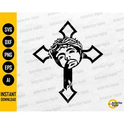 Jesus Cross SVG | Jesus Christ SVG | Crucifix SVG | Religious Christian Faith | Cricut Cut | Printable Clipart Vector Di