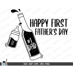 First Father's Day New Dad SVG  Clip Art Cut File Silhouette dxf eps png jpg  Instant Digital Download
