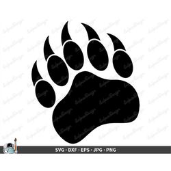 Bear Paw SVG  Clip Art Cut File Silhouette dxf eps png jpg  Instant Digital Download