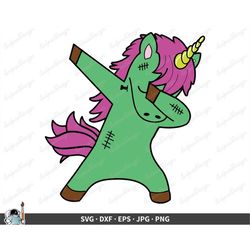 Halloween Unicorn Frankenstein SVG  Clip Art Cut File Silhouette dxf eps png jpg  Instant Digital Download