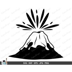 Volcano SVG  Volcanic Eruption Clip Art Cut File Silhouette dxf eps png jpg  Instant Digital Download