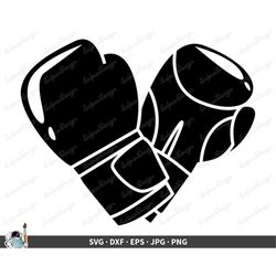 Boxer Boxing Gloves SVG  Clip Art Cut File Silhouette dxf eps png jpg  Instant Digital Download
