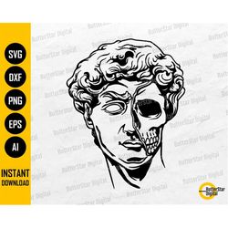 David Skull SVG | Greek Statue SVG | Renaissance Sculpture SVG | Cricut Cut Files Printable Clip Art Vector Digital Down
