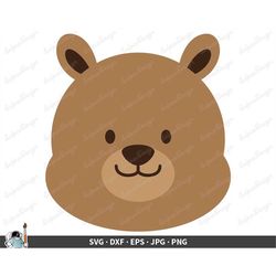 Bear Face SVG  Clip Art Cut File Silhouette dxf eps png jpg  Instant Digital Download