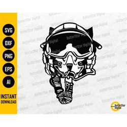 Fighter Pilot Helmet SVG | Air Force Vinyl Stencil Illustration Drawing | Cricut Cut Files Silhouette Vector Clip Art Di
